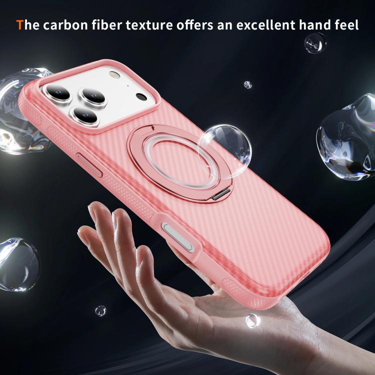 For iPhone 17 Pro Carbon Fiber Gear Holder C Type MagSafe Phone Case