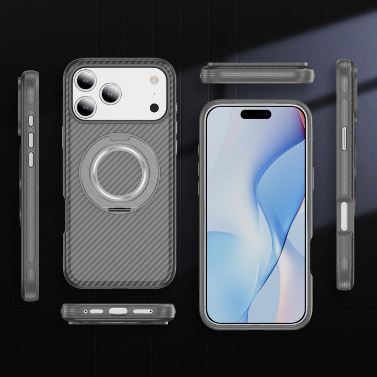 For iPhone 17 Pro Carbon Fiber Gear Holder C Type MagSafe Phone Case