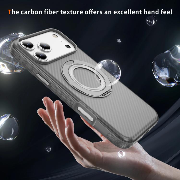 For iPhone 17 Pro Carbon Fiber Gear Holder C Type MagSafe Phone Case