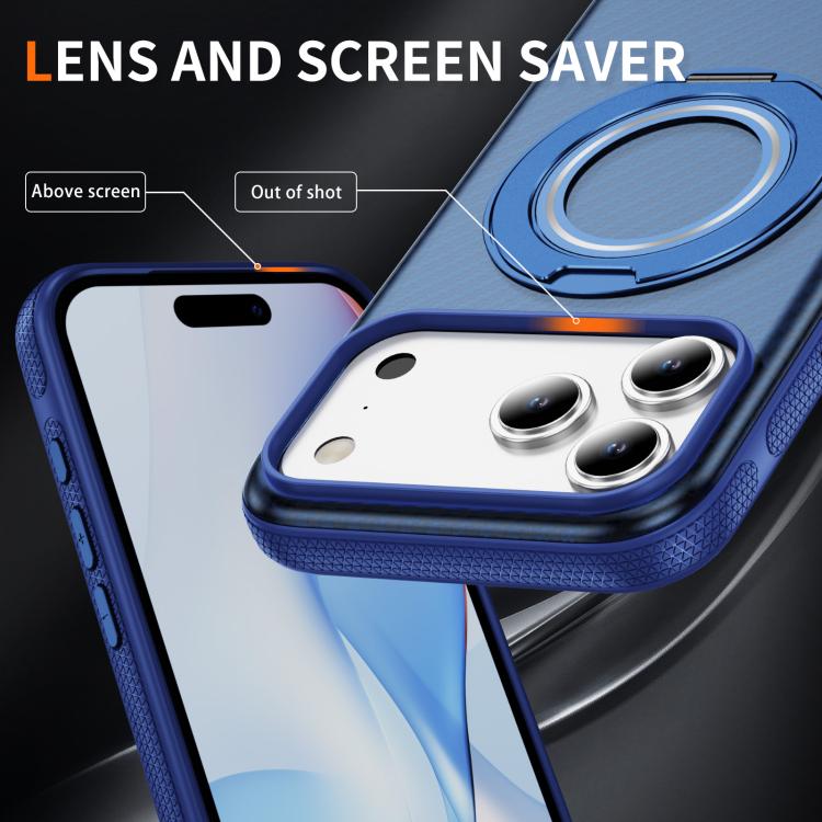 For iPhone 17 Pro Carbon Fiber Gear Holder C Type MagSafe Phone Case