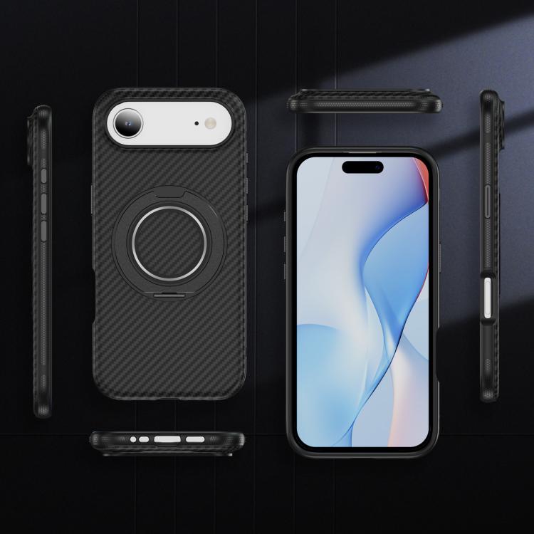 For iPhone Air Carbon Fiber Gear Holder C Type MagSafe Phone Case