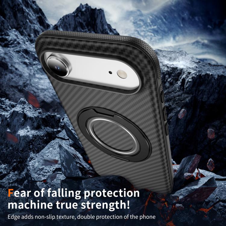 For iPhone Air Carbon Fiber Gear Holder C Type MagSafe Phone Case