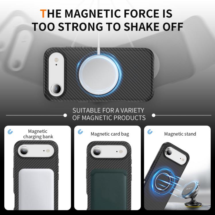 For iPhone Air Carbon Fiber Gear Holder C Type MagSafe Phone Case