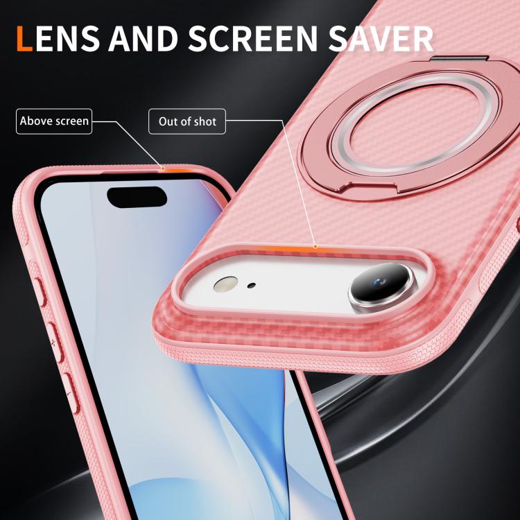 For iPhone Air Carbon Fiber Gear Holder C Type MagSafe Phone Case