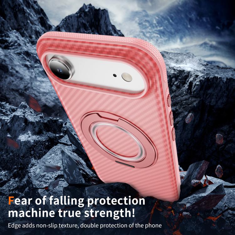 For iPhone Air Carbon Fiber Gear Holder C Type MagSafe Phone Case