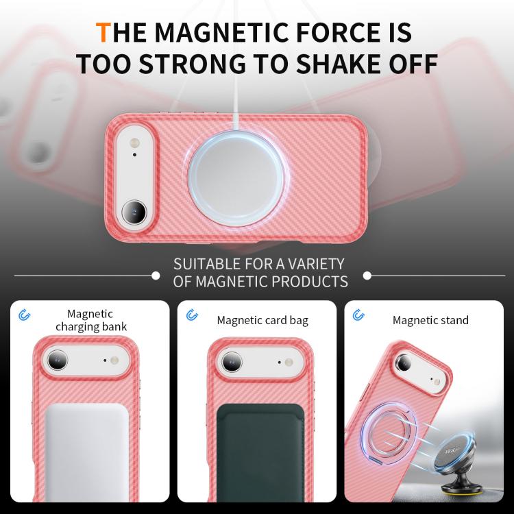 For iPhone Air Carbon Fiber Gear Holder C Type MagSafe Phone Case
