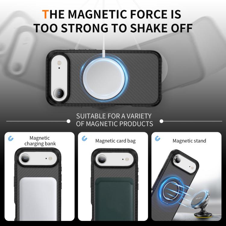 For iPhone Air Carbon Fiber Gear Holder C Type MagSafe Phone Case