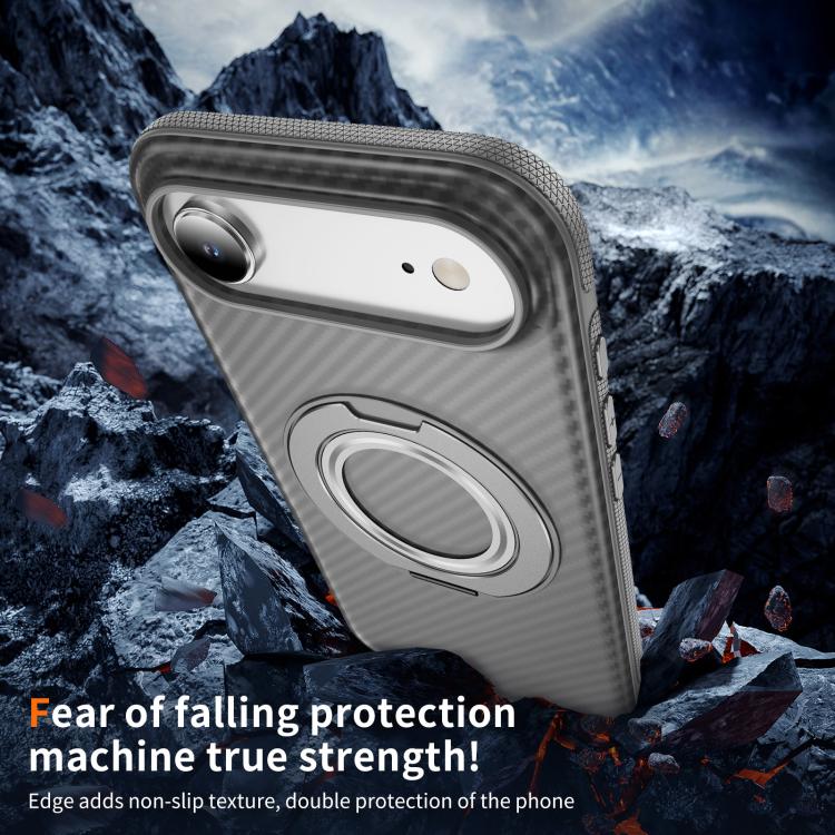 For iPhone Air Carbon Fiber Gear Holder C Type MagSafe Phone Case