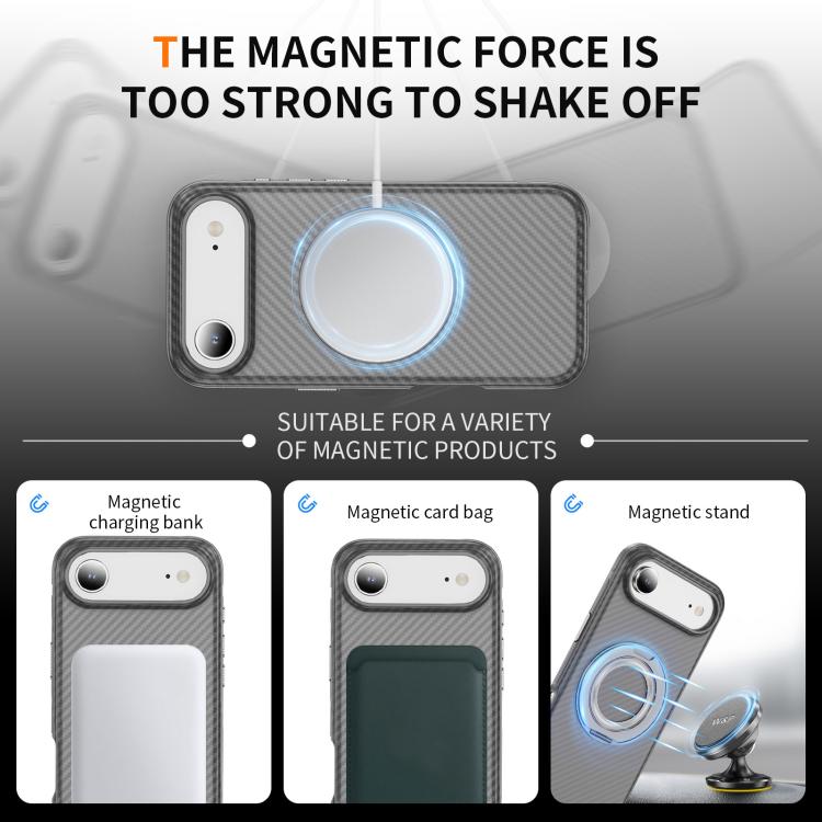 For iPhone Air Carbon Fiber Gear Holder C Type MagSafe Phone Case