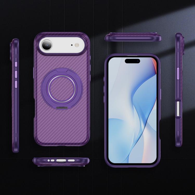 For iPhone Air Carbon Fiber Gear Holder C Type MagSafe Phone Case