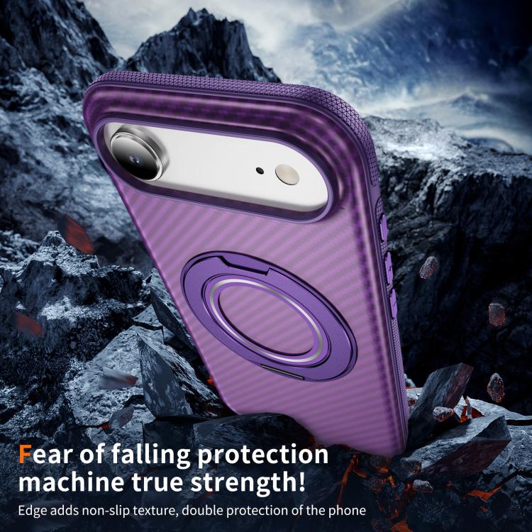 For iPhone Air Carbon Fiber Gear Holder C Type MagSafe Phone Case