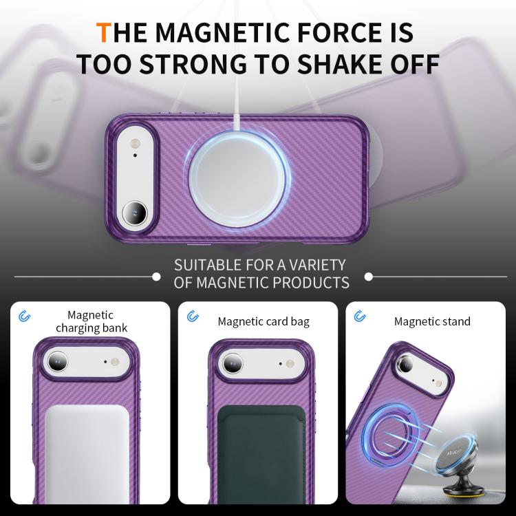 For iPhone Air Carbon Fiber Gear Holder C Type MagSafe Phone Case