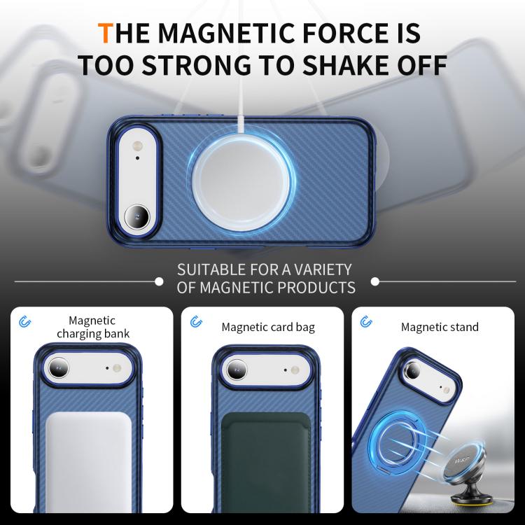 For iPhone Air Carbon Fiber Gear Holder C Type MagSafe Phone Case