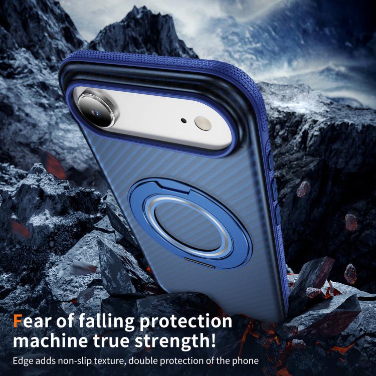 For iPhone Air Carbon Fiber Gear Holder C Type MagSafe Phone Case