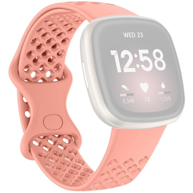 xDfind Breathable Holes Solid Color Silicone Watch Band For Fitbit Versa 3 / Sense, Size:S
