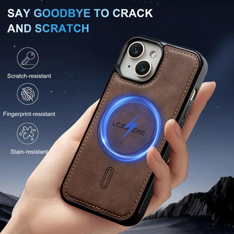 For iPhone 15 Plus LC.IMEEKE L6 Series MagSafe Magnetic Phone Case