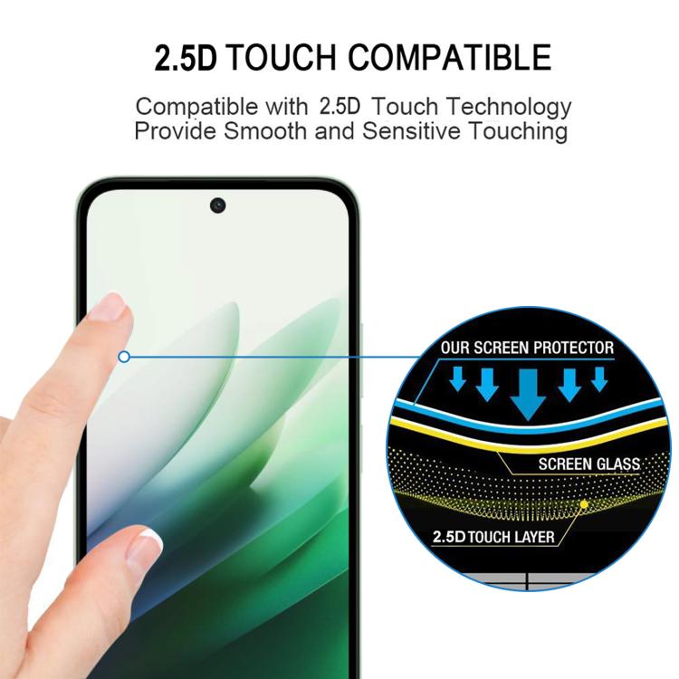 For Redmi 15C 5G EU 173.1mm High Aluminum Full Screen Silk Printing Tempered Glass Film