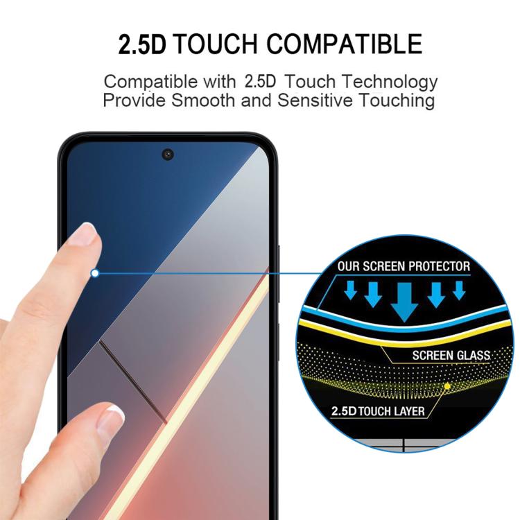 For Xiaomi Poco M8s 5G High Aluminum Full Screen Silk Printing Tempered Glass Film
