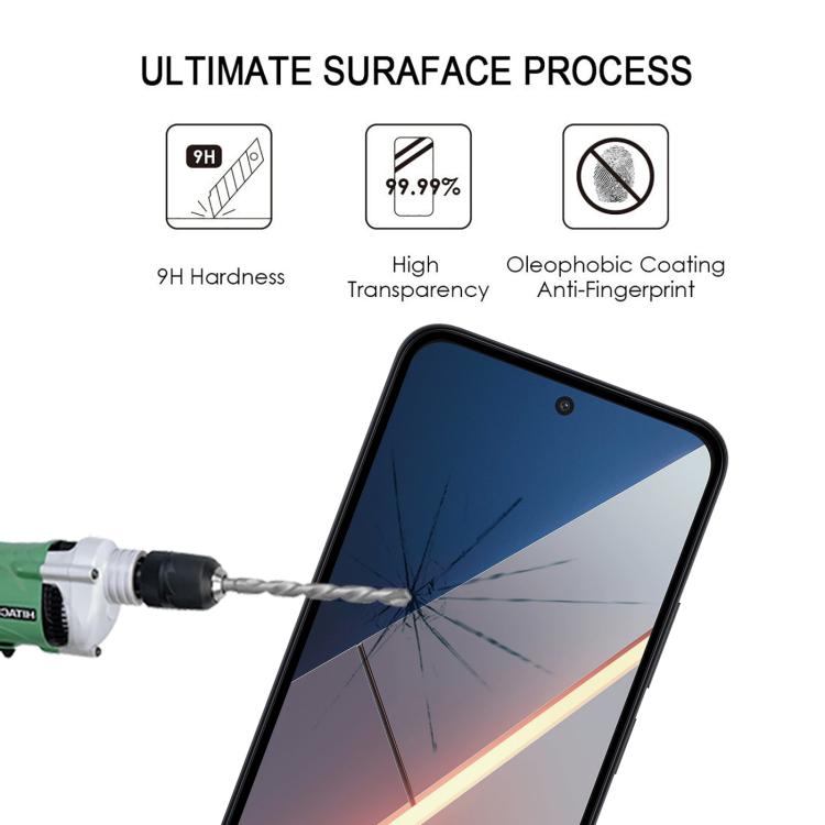 For Xiaomi Poco M8s 5G High Aluminum Full Screen Silk Printing Tempered Glass Film
