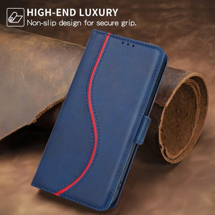 For iPhone 17 Pro Max Side Buckle S Curve Leather Phone Case