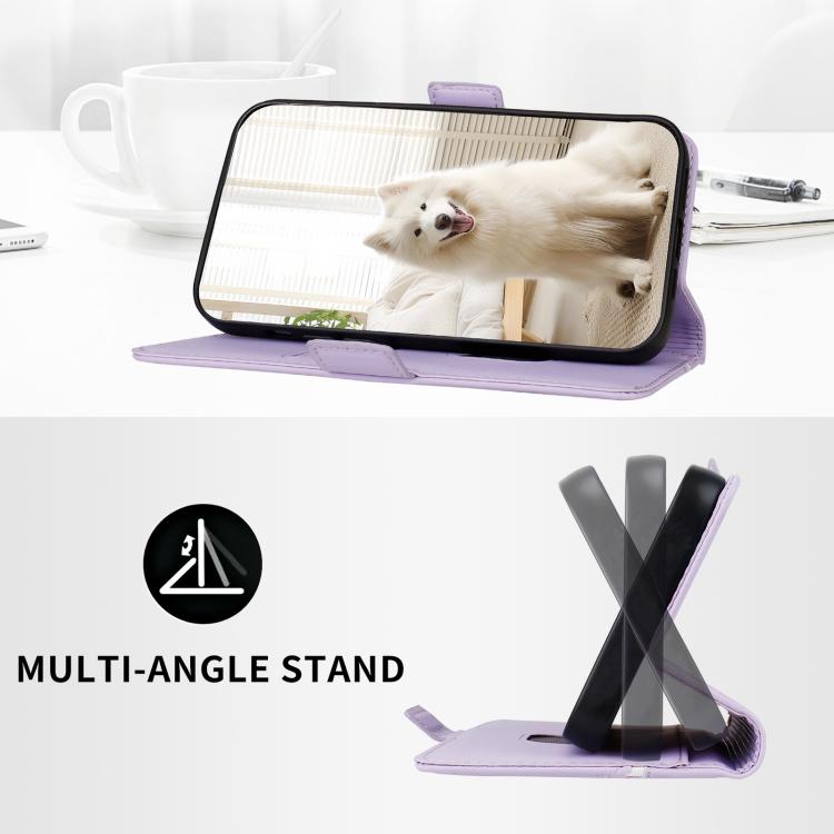 For iPhone 17 Pro Side Buckle S Curve Leather Phone Case
