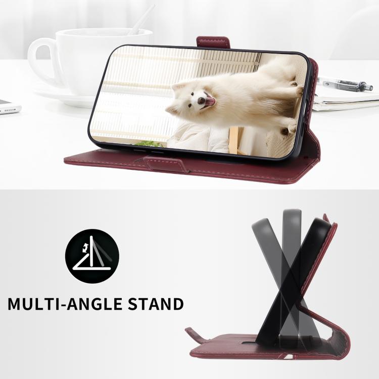 For iPhone 17 Side Buckle S Curve Leather Phone Case