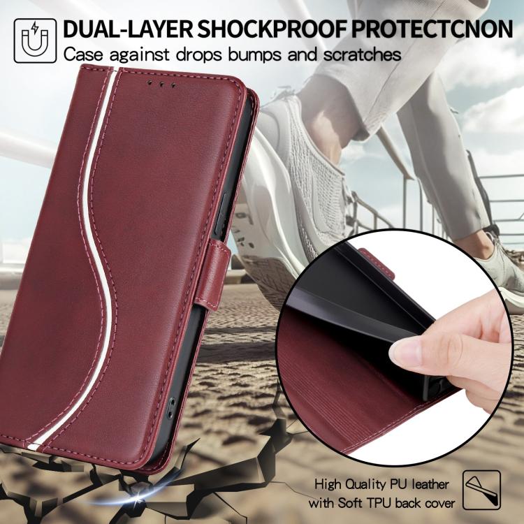 For iPhone 17 Side Buckle S Curve Leather Phone Case