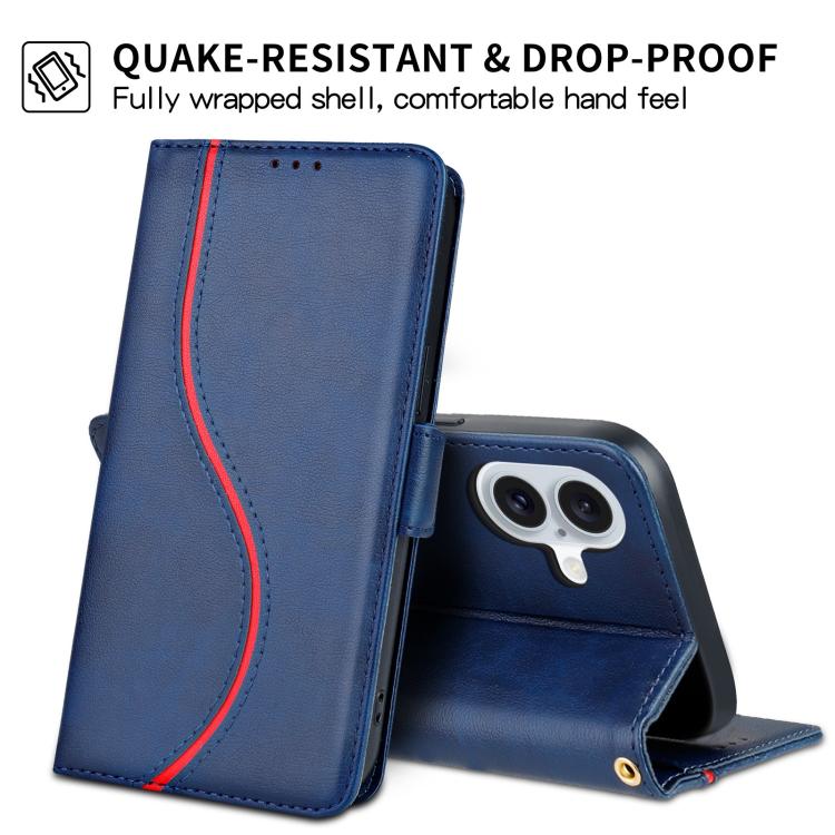 For iPhone 17 Side Buckle S Curve Leather Phone Case