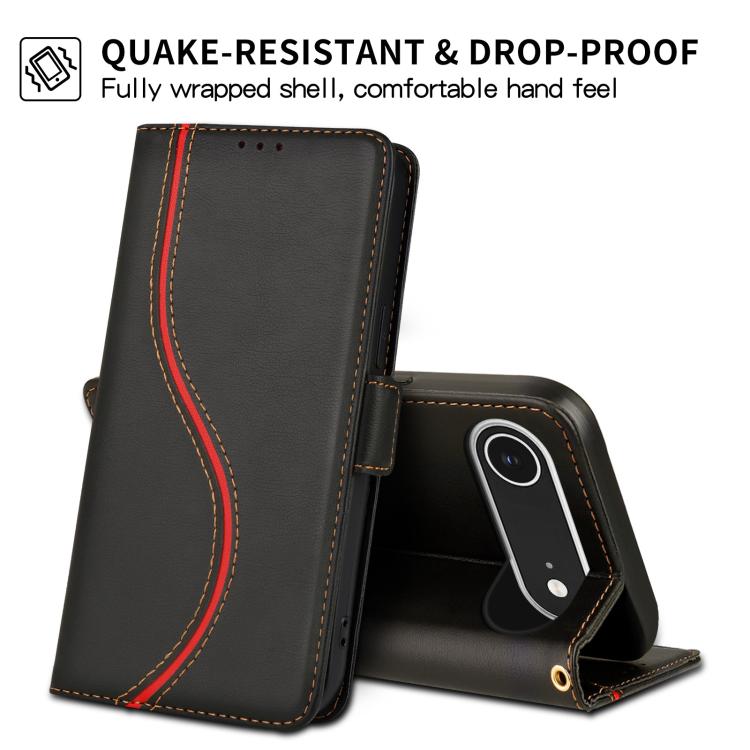 For iPhone Air Side Buckle S Curve Leather Phone Case