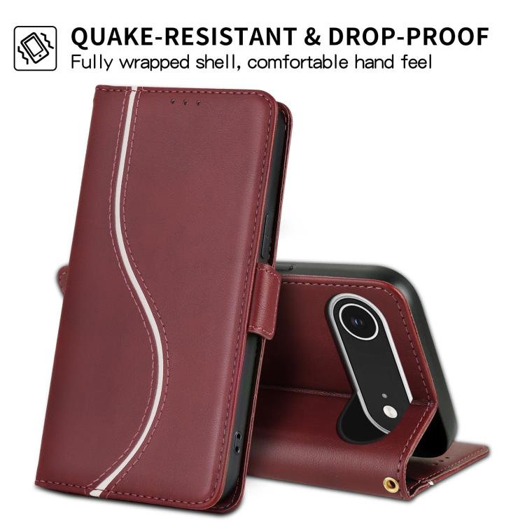 For iPhone Air Side Buckle S Curve Leather Phone Case