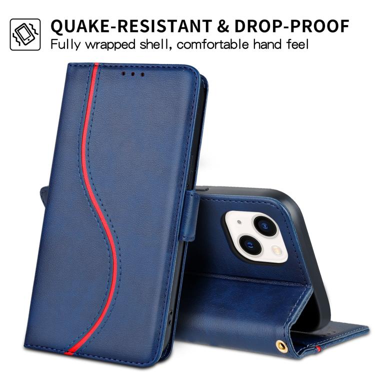 For iPhone 15 Side Buckle S Curve Leather Phone Case