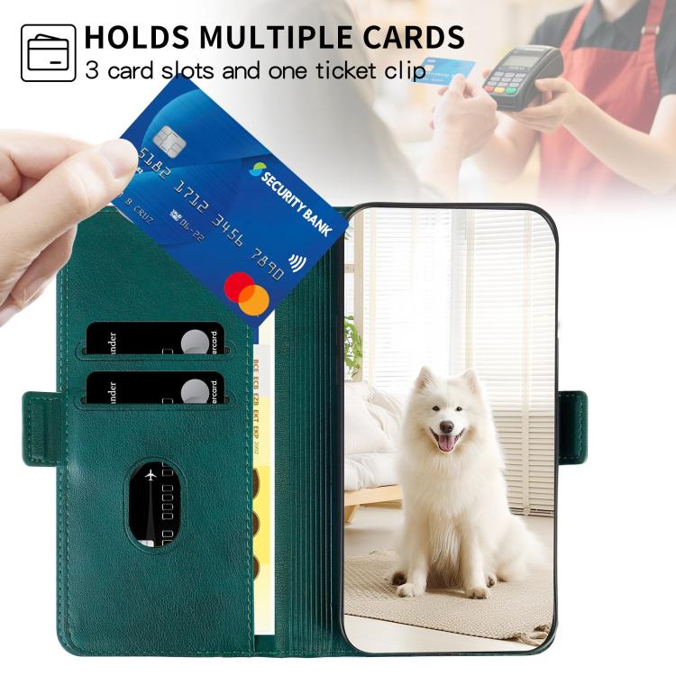 For iPhone 15 Side Buckle S Curve Leather Phone Case