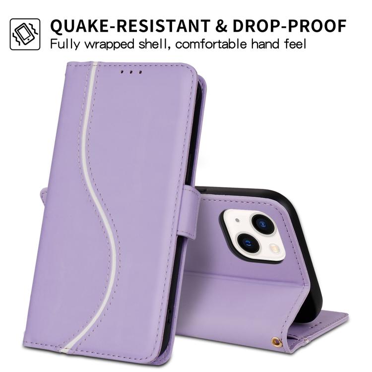 For iPhone 15 Side Buckle S Curve Leather Phone Case