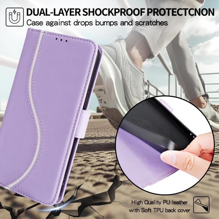 For iPhone 15 Side Buckle S Curve Leather Phone Case