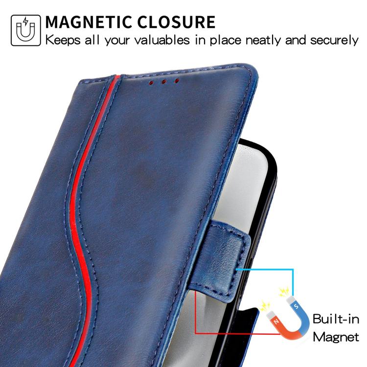For iPhone 14 / 13 Side Buckle S Curve Leather Phone Case