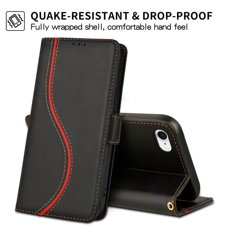 For iPhone 7 / 8 / SE 2022 Side Buckle S Curve Leather Phone Case