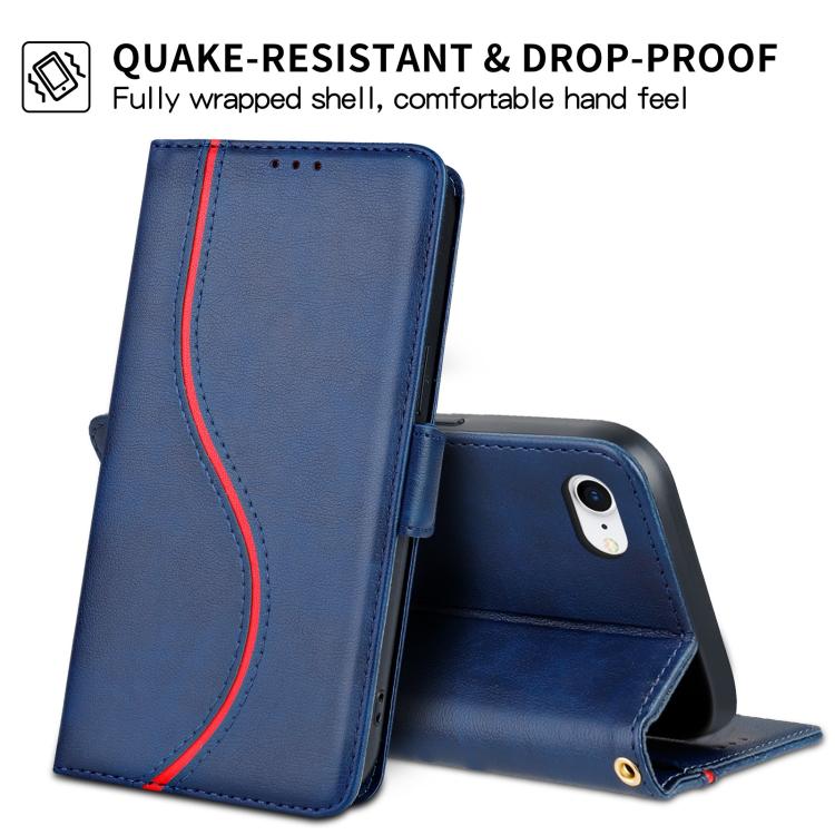 For iPhone 7 / 8 / SE 2022 Side Buckle S Curve Leather Phone Case
