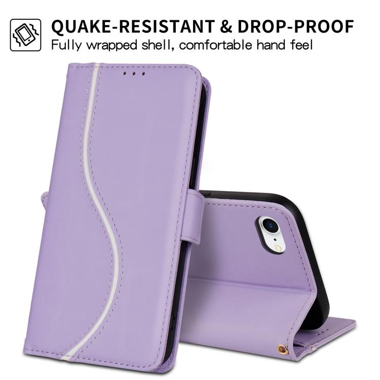 For iPhone 7 / 8 / SE 2022 Side Buckle S Curve Leather Phone Case