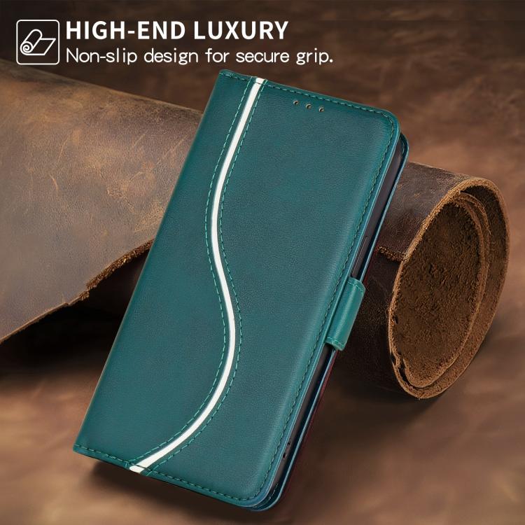 For iPhone 12 Pro Max Side Buckle S Curve Leather Phone Case