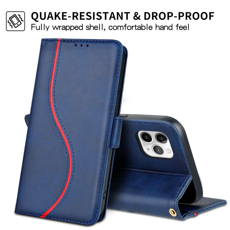 For iPhone 11 Pro Side Buckle S Curve Leather Phone Case
