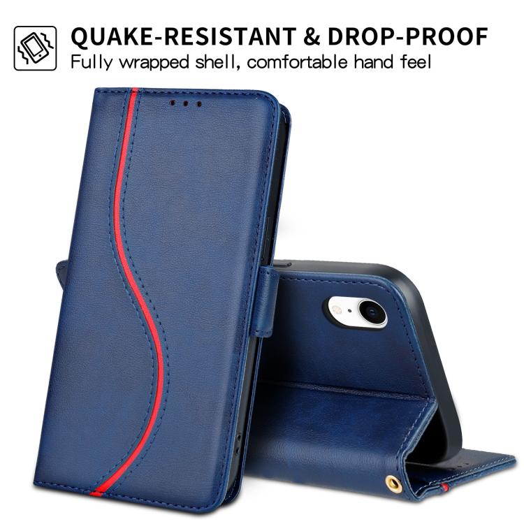 For iPhone XR Side Buckle S Curve Leather Phone Case