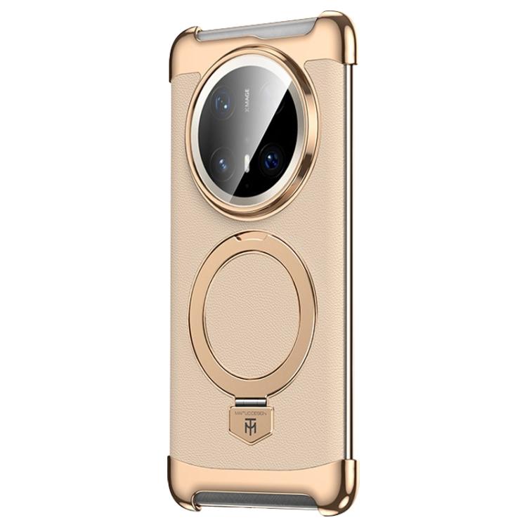 For Huawei Mate 70 Pro / 70 Pro+ Borderless MagSafe Ring Holder Plain Leather Phone Case
