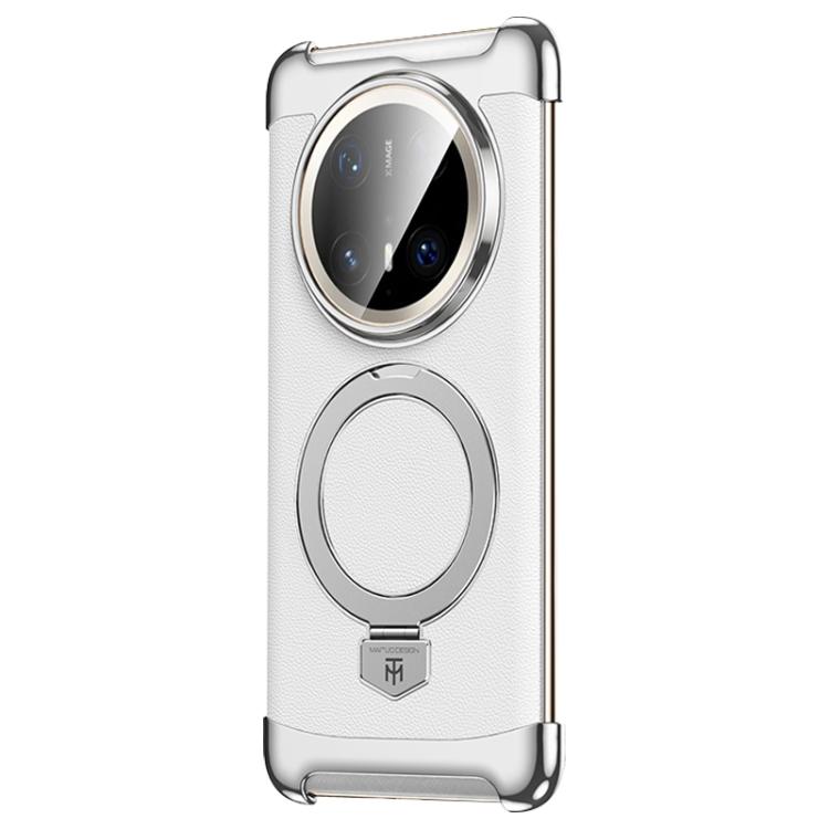 For Huawei Mate 70 Pro / 70 Pro+ Borderless MagSafe Ring Holder Plain Leather Phone Case