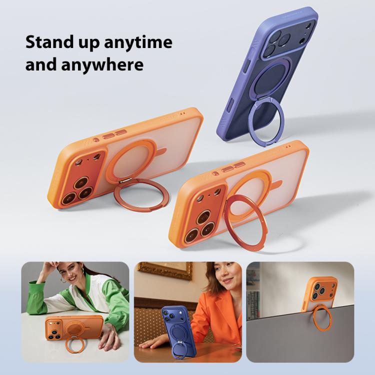 For iPhone 17 Pro Max MOMAX Magsafe Magnetic Metal Rotating Holder Phone Case