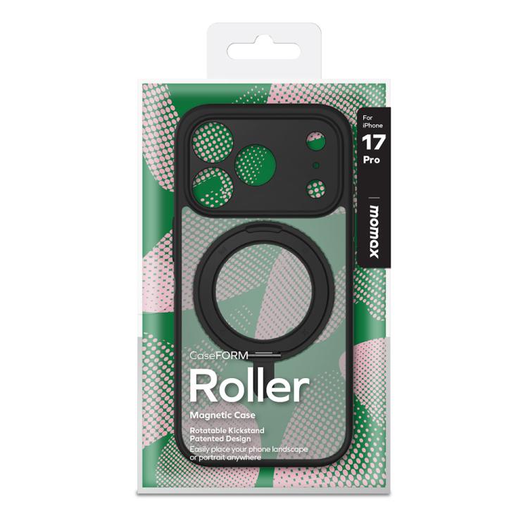 For iPhone 17 Pro MOMAX Magsafe Magnetic Metal Rotating Holder Phone Case