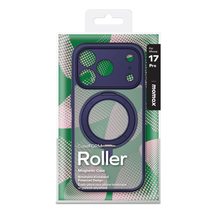 For iPhone 17 Pro MOMAX Magsafe Magnetic Metal Rotating Holder Phone Case