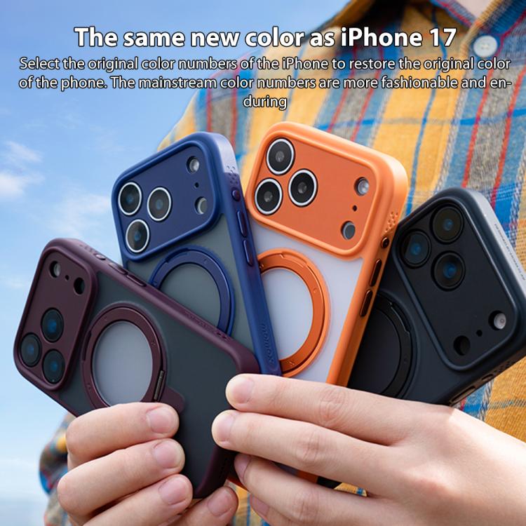 For iPhone 17 MOMAX Magsafe Magnetic Metal Rotating Holder Phone Case