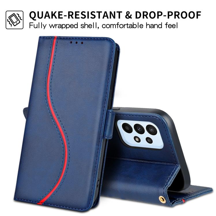 For Samsung Galaxy A23 Side Buckle S Curve Leather Phone Case