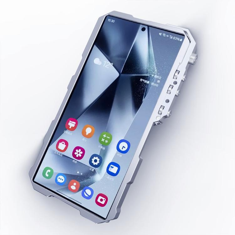 For Samsung Galaxy A16 4G / 5G Trigger Design Hollow Metal Frame Phone Case with Lanyard