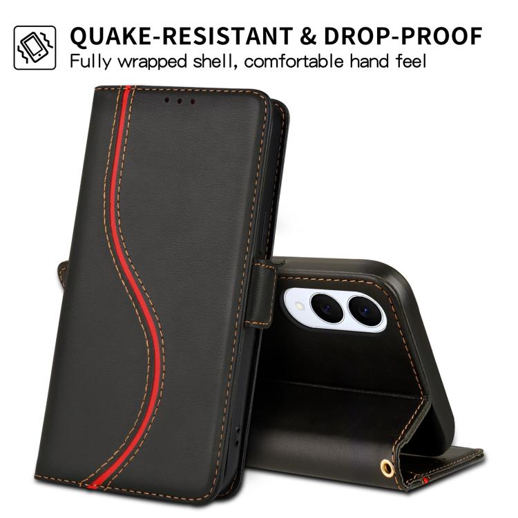 For Samsung Galaxy S25 Edge 5G Side Buckle S Curve Leather Phone Case